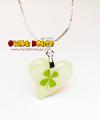 4 Leaf Lucky Clover Necklace - Heart v. 2 Glow-in-the-Dark