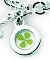 4 Clover Leaf White Gold Plated Bracelet - Silver Cross