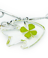 4 Clover Leaf White Gold Plated Bracelet - Fish