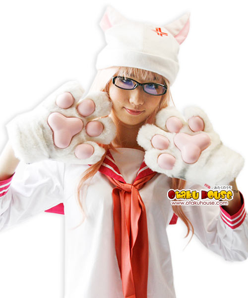 White Cat Paw Glove
