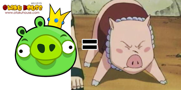 Angry Bird - Green Pig as Ton Ton (Naruto)