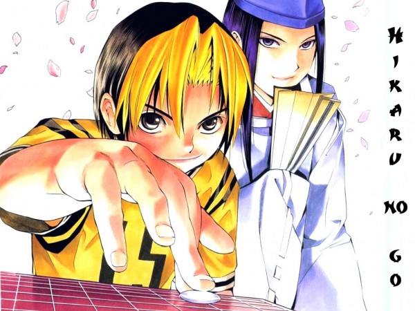 shindou hikaru and fujiwara no sai (hikaru no go) drawn by kurokiseow